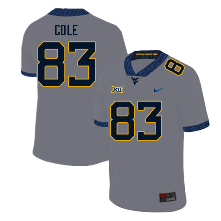 Men #83 CJ Cole West Virginia Mountaineers College Football Jerseys Sale-Gray - Click Image to Close